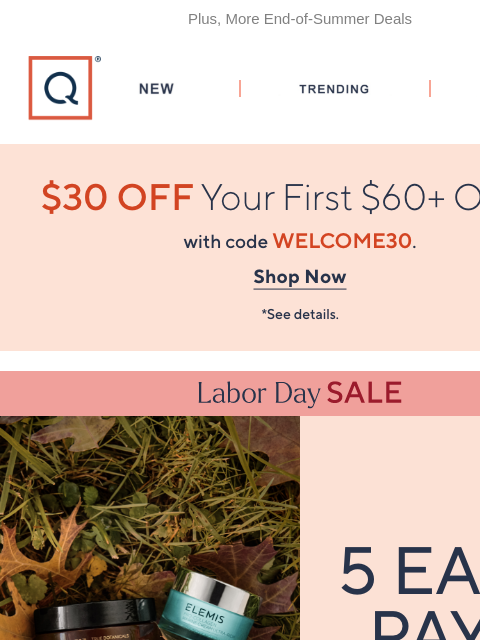 qvcemail newsletter: 5 Easy Pays on Everything Starts NOW