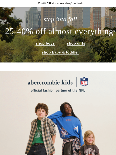 abercrombie newsletter: huddle up! kickoff season's almost here