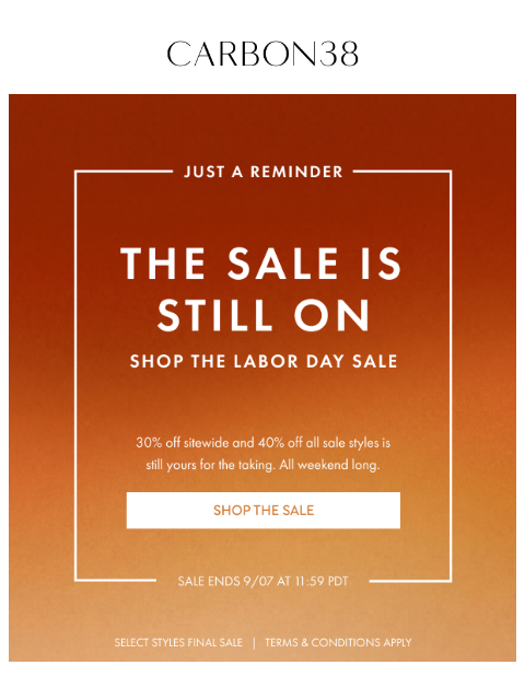 carbon38 newsletter: Enjoy 30% off Melt Bestsellers