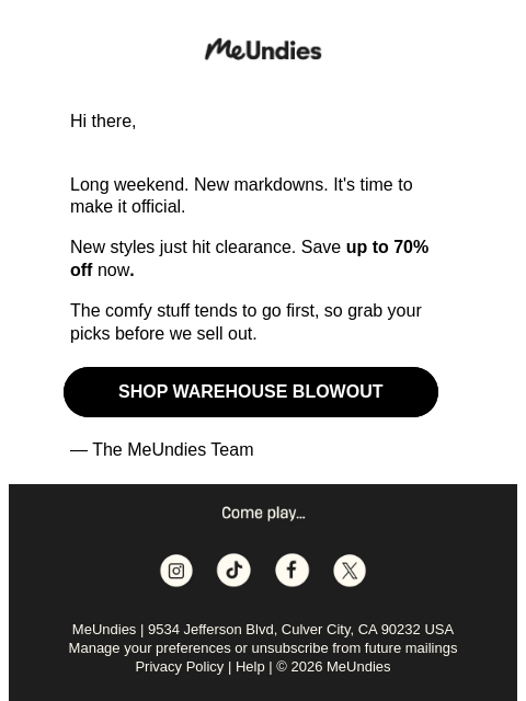 meundies newsletter: ICYMI: New styles added to Clearance
