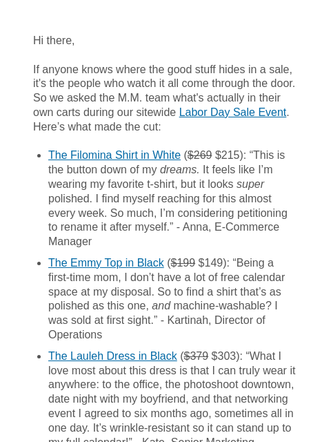mmlafleur newsletter: Your guide to our Labor Day Sale Event.