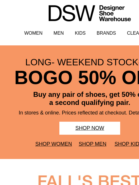 dsw newsletter: Fan faves: BOGO 50% off✨