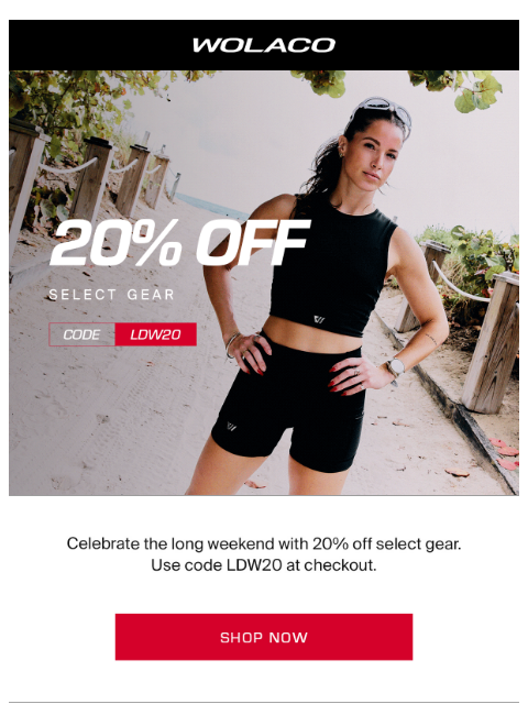 wolaco newsletter: 20% OFF | Top Performance Gear 👀