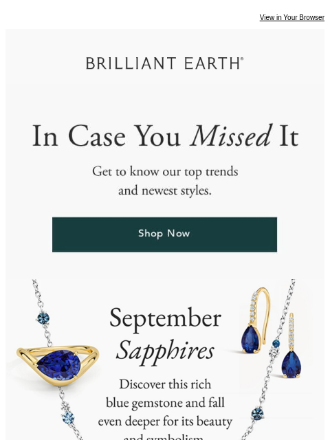 brilliantearth newsletter: In case you missed it: September sapphires 💙