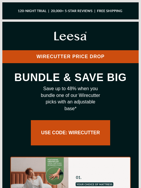 leesasleep newsletter: Bundle & save big on a Wirecutter-approved mattres...