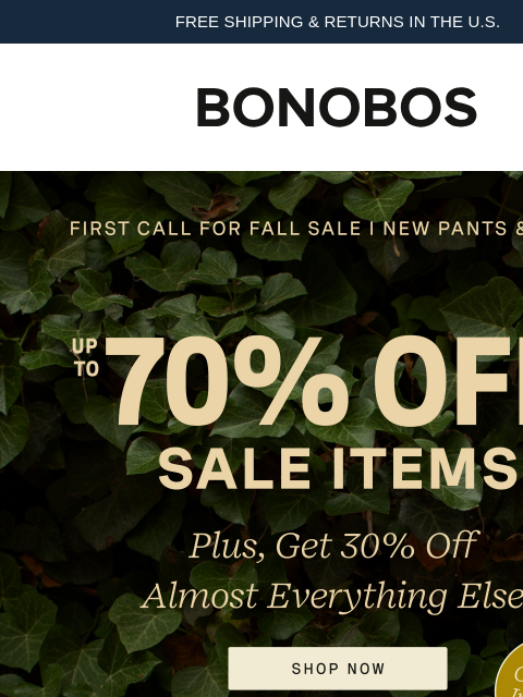 bonobos newsletter: Today’s Deal: Up to 70% Off Sale Pants