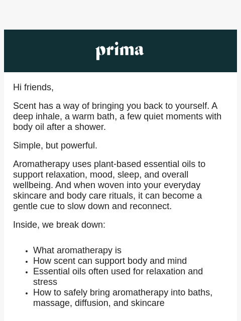 prima newsletter: A Ritual You Can Feel