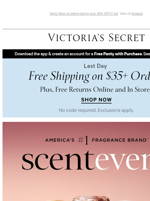 victoriassecret newsletter: "In love!" 5-Star Faves at Scent Event