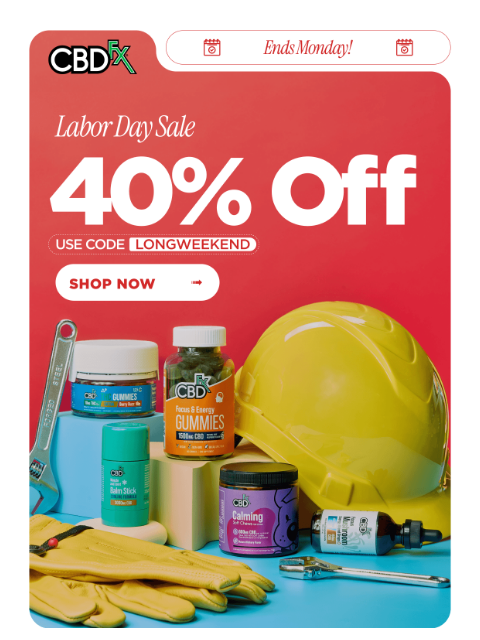 cbdfx newsletter: Weekend's on, 40% off sitewide