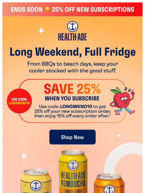 health-ade newsletter: Still time for 25% off 🫧
