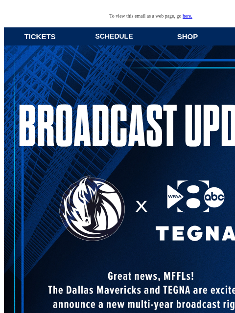 MFFLs across North Texas, watch games FREE over-the-air! To view this email as a web page, go here. TICKETS SCHEDULE SHOP NEWS This email was sent to: brands.news.subscription@gmail.com This email was