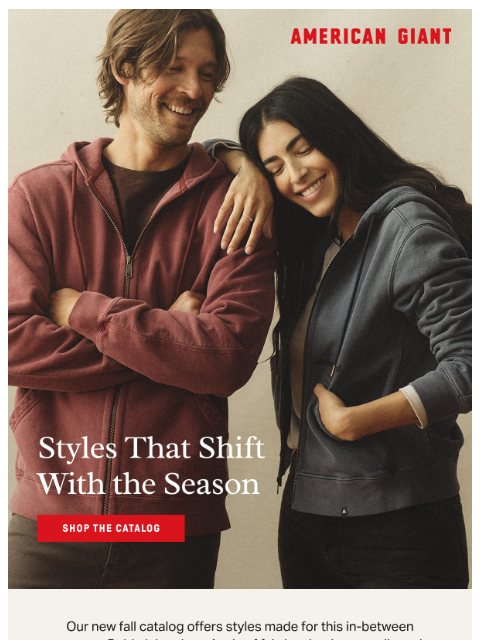 american-giant newsletter: Fall Catalog Styles