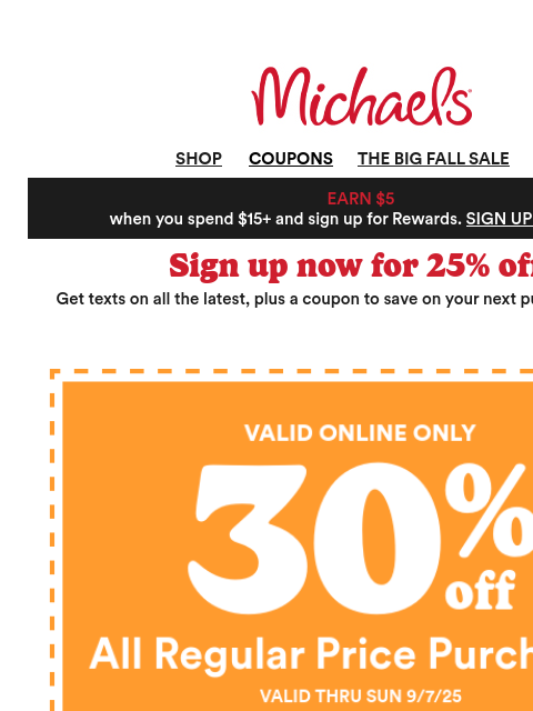 michaels newsletter: 🍂 Score up to 50% off fall floral, décor and so m...