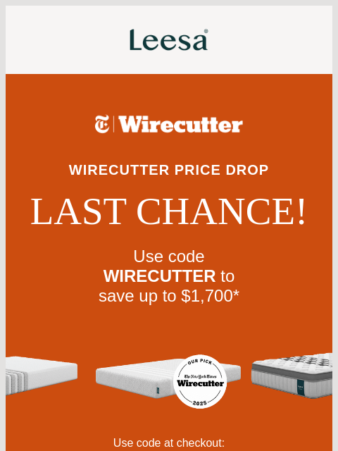 leesasleep newsletter: Hey sleepyhead, don’t snooze on up to $1,700 off*