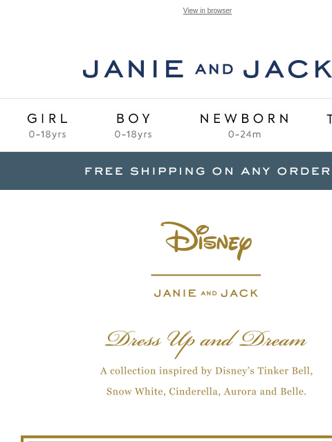 janieandjack newsletter: Our Disney collection ships free for a limited tim...