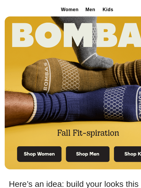 bombas newsletter: Socks for All Your Fall Looks