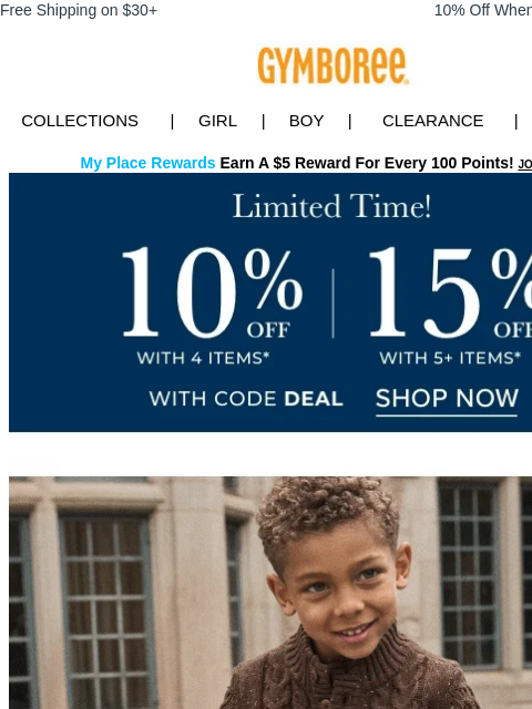 gymboree newsletter: HURRY! 15% OFF 5+ Styles + Your Fall Sweater Inspo...