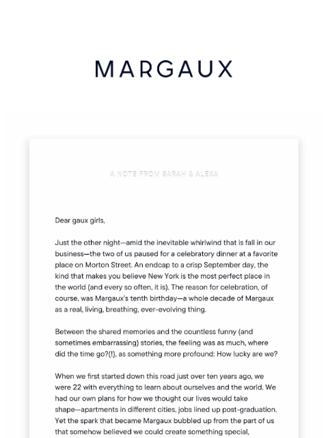 margauxny newsletter: Celebrating a decade of Margaux