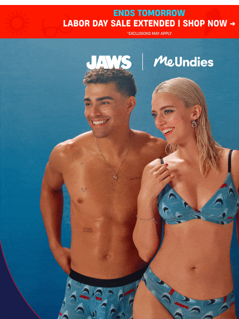 meundies newsletter: Selling Fast: JAWS x MeUndies