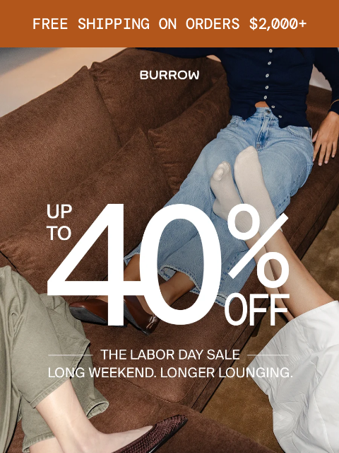 burrow newsletter: Up to 40% off AND free shipping