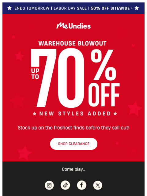meundies newsletter: Want to see what's up to 70% off?