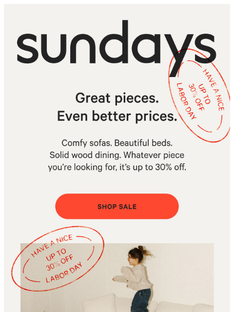 sundays-company newsletter: Everything 👏🏼 is  👏🏼 on 👏🏼 sale 👏🏼