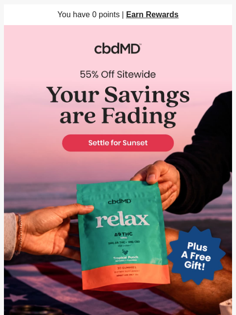 cbdmd newsletter: Final Days for 55% Off!