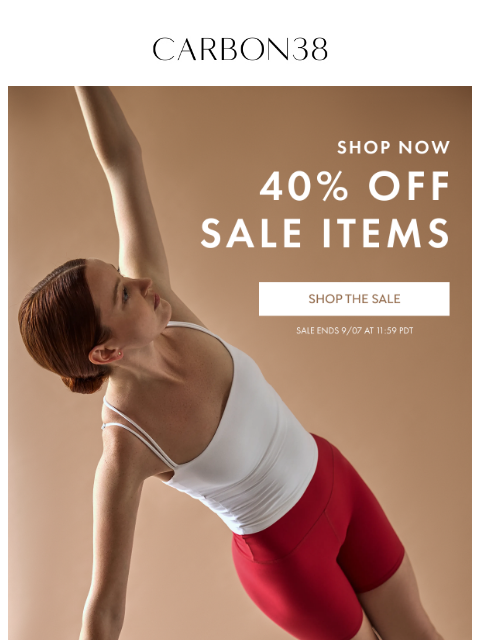 carbon38 newsletter: ENDING SOON! 40% OFF ALREADY MARKED DOWN ITEMS
