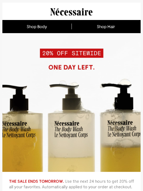 necessaire newsletter: Only 24 Hours Left