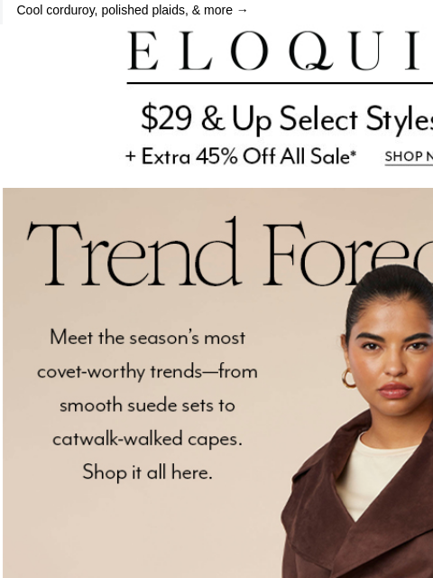 eloquii newsletter: What's trending RN for fall 🤎