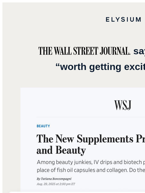 elysiumhealth newsletter: 🗞️ Did you see Cofactor in the WSJ?