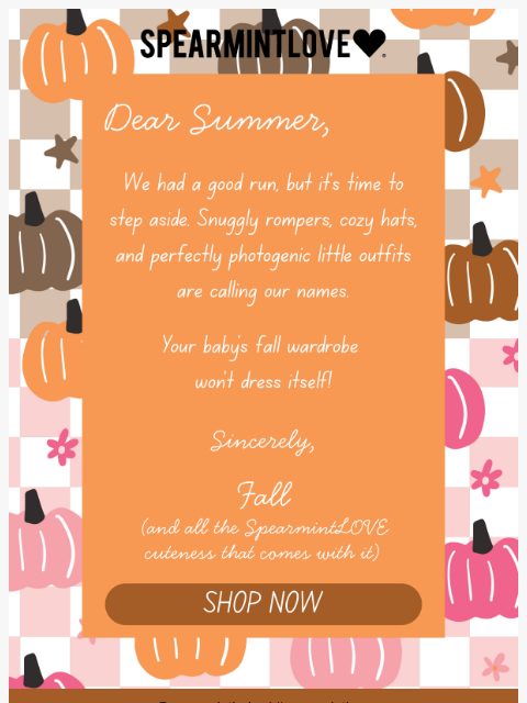 spearmintlove newsletter: Sorry Summer, Fall is calling! 🍂