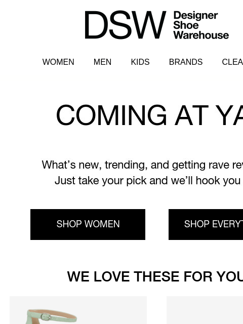 dsw newsletter: You deserve all this great stuff