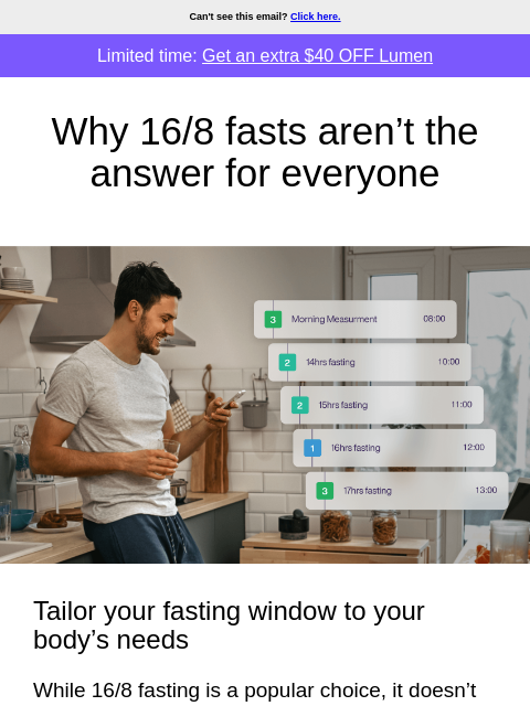 lumen newsletter: Not sure if 16/8 fasting is right for you?