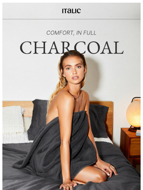 italic newsletter: Today only: $73 off Charcoal Bed & Bath Bundle