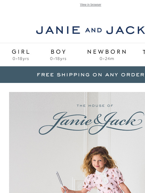 janieandjack newsletter: All yours: free shipping + use code GIFT
