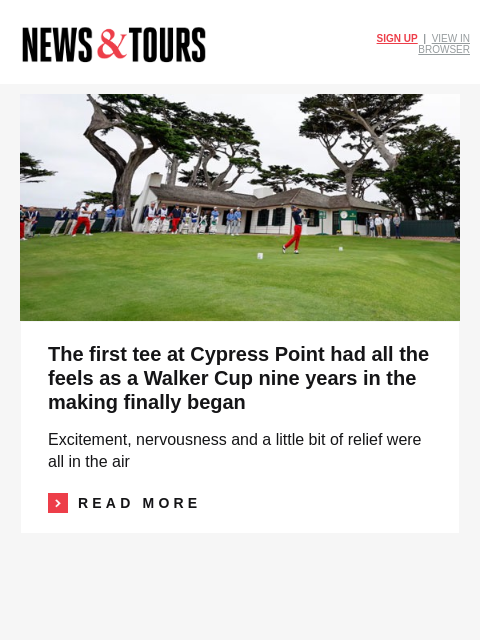 golfdigest newsletter: The surprising U.S. cheerleader at Cypress Point