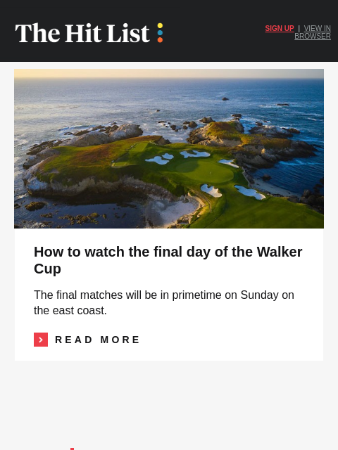 golfdigest newsletter: Bryson (and a deer) show up at Walker Cup