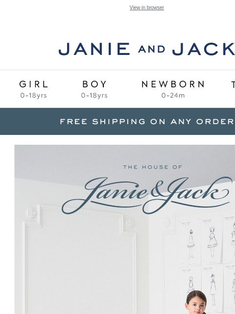 janieandjack newsletter: Best news? A special gift, free shipping & new arr...