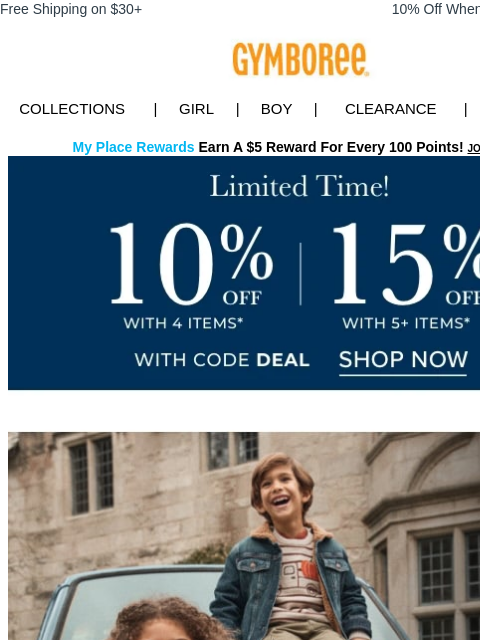 gymboree newsletter: Just For YOU 💖 15% Off 5+ Styles for a LIMITED TI...