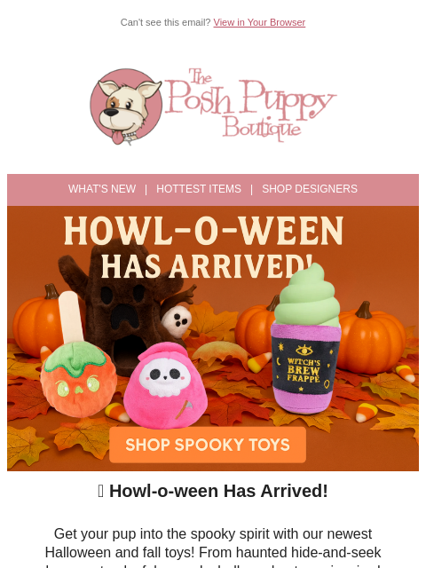 poshpuppyboutique newsletter: Trick-or-Treat Fun for Your Pup 🎃🐾