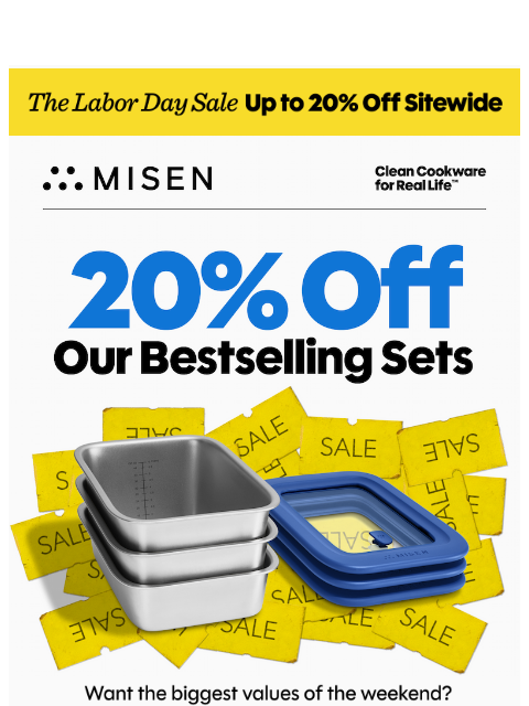 misen newsletter: 20% Off Cookware Sets