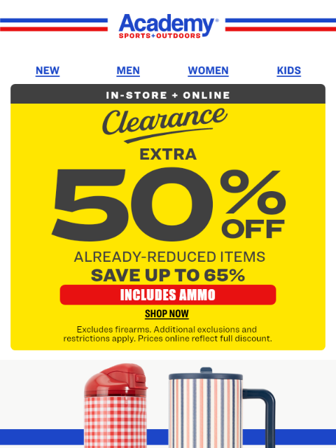 academy newsletter: Clearance Is Calling! Up to 65% OFF