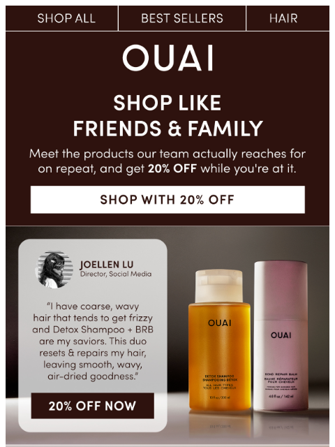 theouai newsletter: Save 20% on insider faves