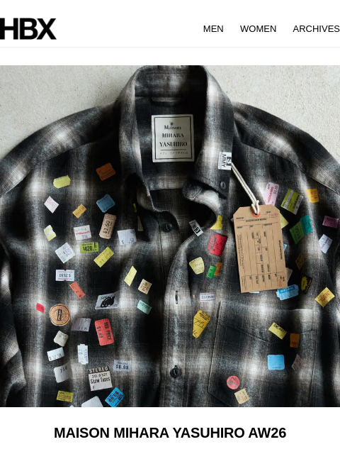 hbx newsletter: Maison Mihara Yasuhiro AW26 now available