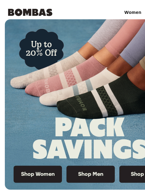 bombas newsletter: Save Up to 20% With Packs