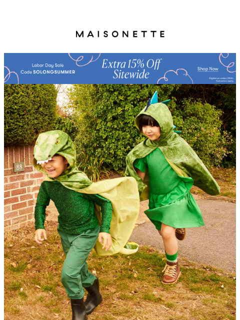 maisonette newsletter: Boo! An Extra 15% Off Halloween