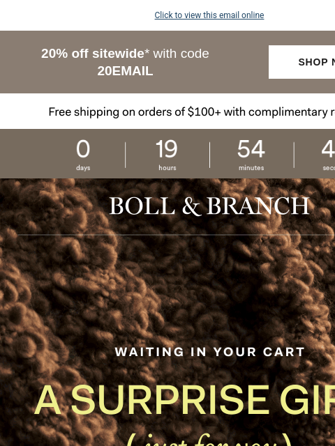 bollandbranch newsletter: A free gift is waiting in your cart
