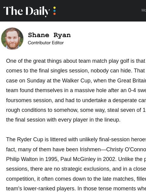 golfdigest newsletter: The shocking hero of the 2026 Walker Cup