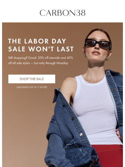 carbon38 newsletter: FINAL HOURS TO SAVE UP TO 40%